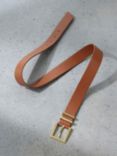 Mint Velvet Leather Square Buckle Belt, Brown