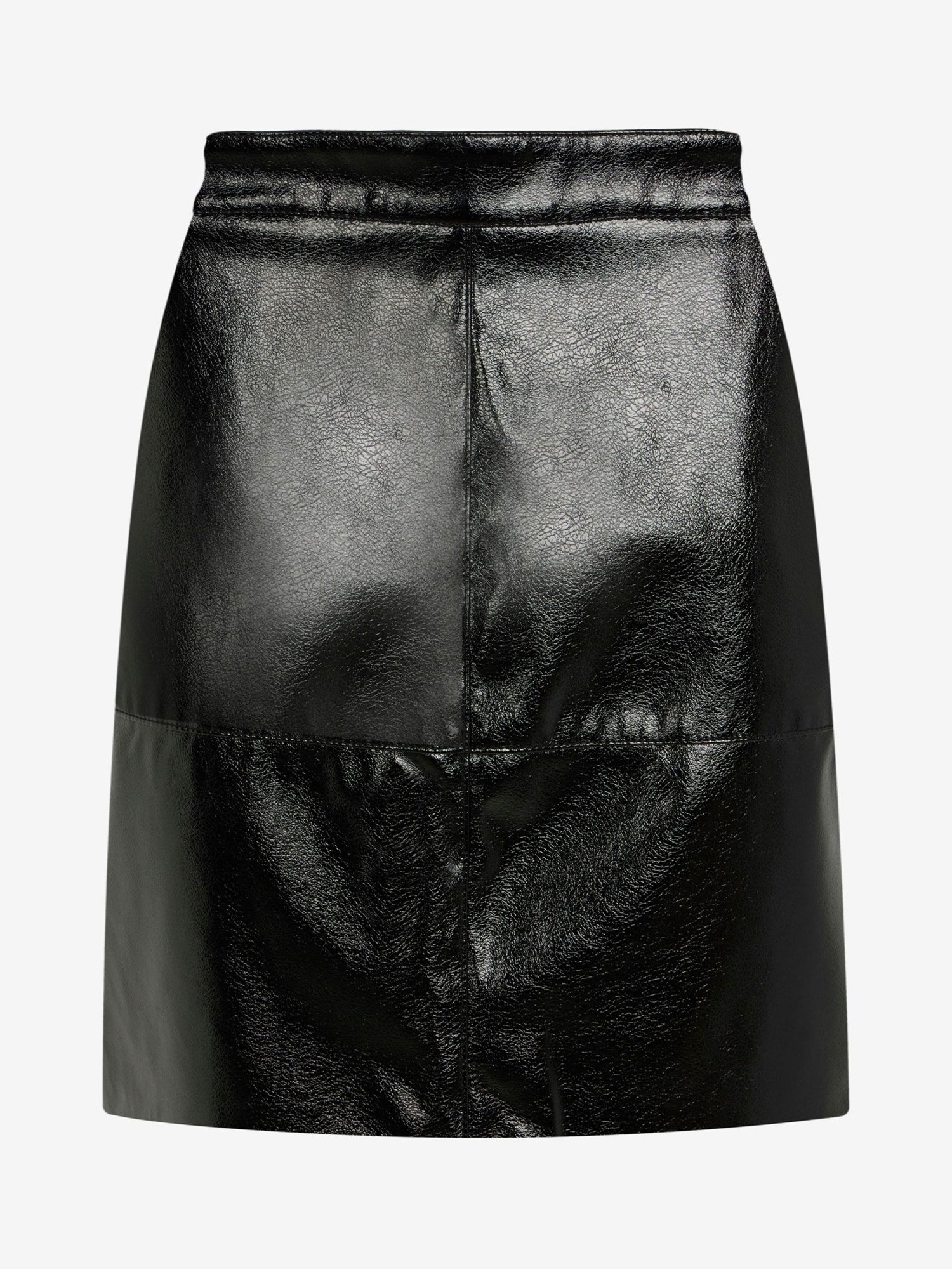 Mint Velvet Patent Mini Faux Leather Skirt, Black at John Lewis & Partners