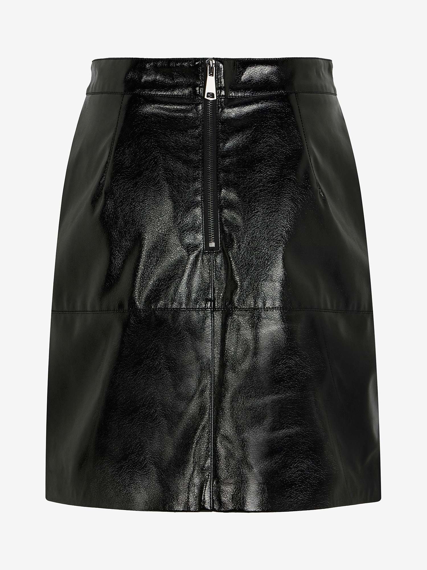 Buy Mint Velvet Patent Mini Faux Leather Skirt, Black Online at johnlewis.com