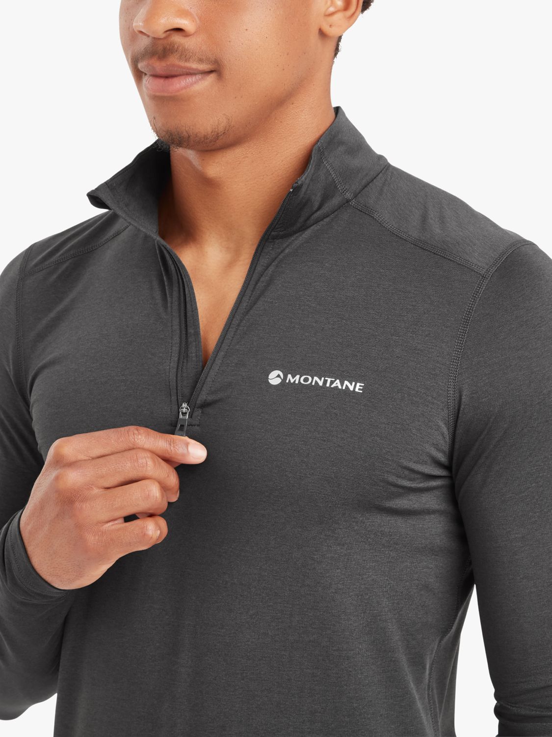 Montane Dart XT Thermal Zip Neck Long Sleeved Top, Midnight Grey