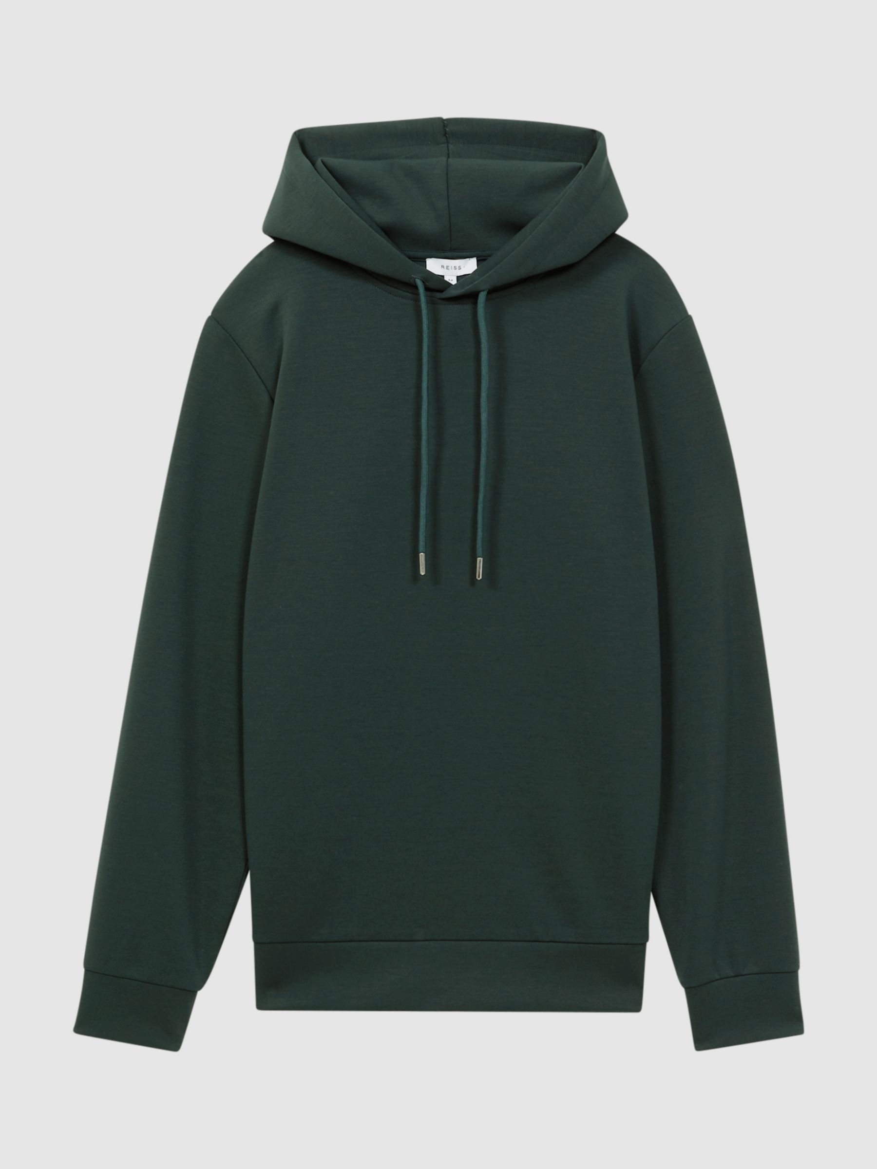 Reiss Fabien Hoodie, Emerald at John Lewis & Partners