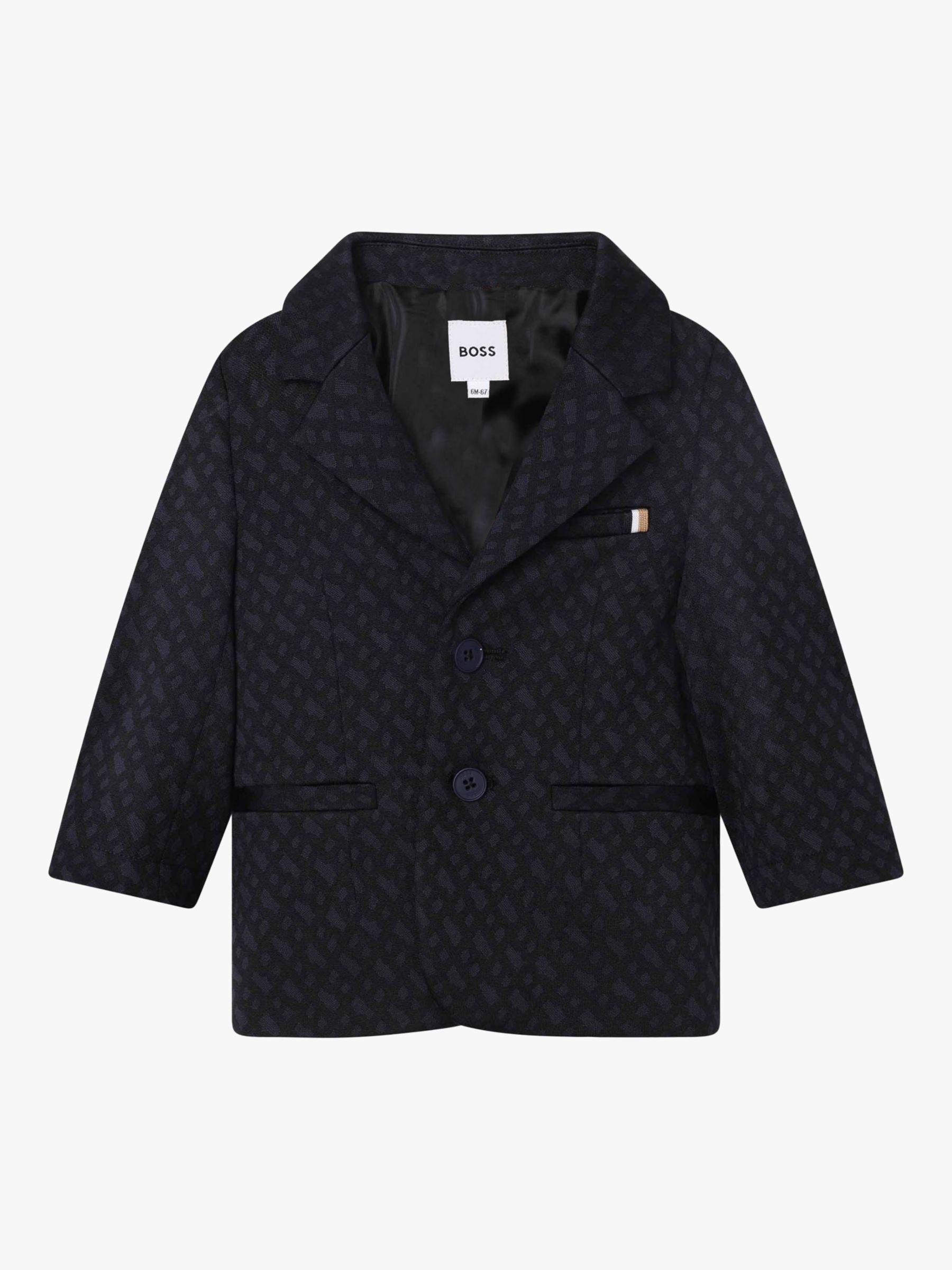 Buy BOSS Baby Jacquard Monogram Jacket & Trousers Set, Navy Online at johnlewis.com