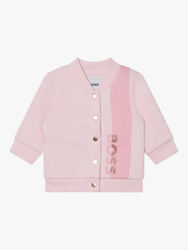 BOSS Baby Logo T-Shirt, Trousers & Cardigan Gift Set, Light Pink