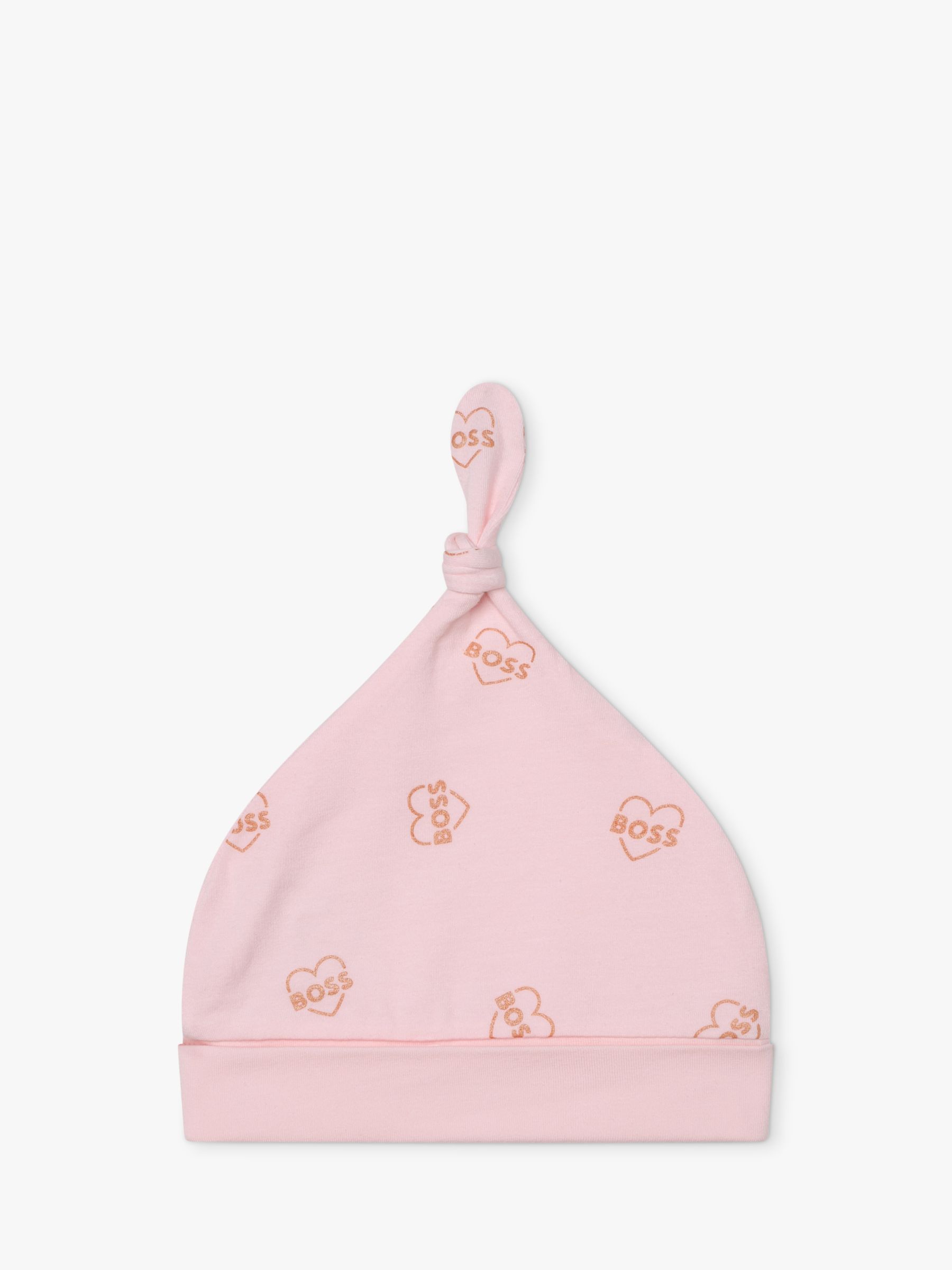 BOSS Baby Logo Heart Sleepsuit & Hat Set, Light Pink, 9 months
