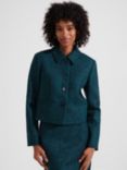 Hobbs Teia Wool Blend Boucle Jacket, Deep Teal, Deep Teal