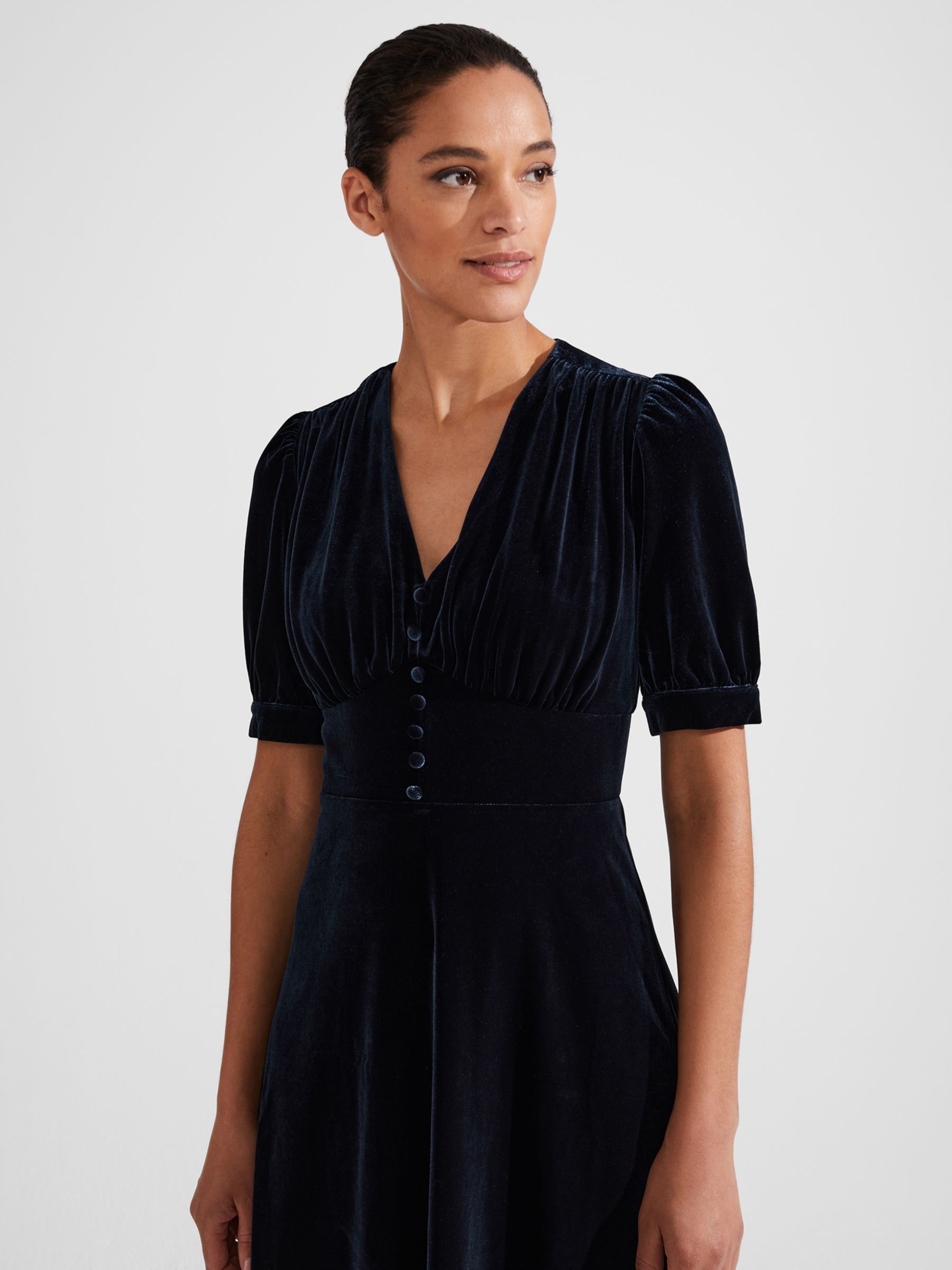 Hobbs Alessia Jersey Dress, Hobbs Navy at John Lewis & Partners