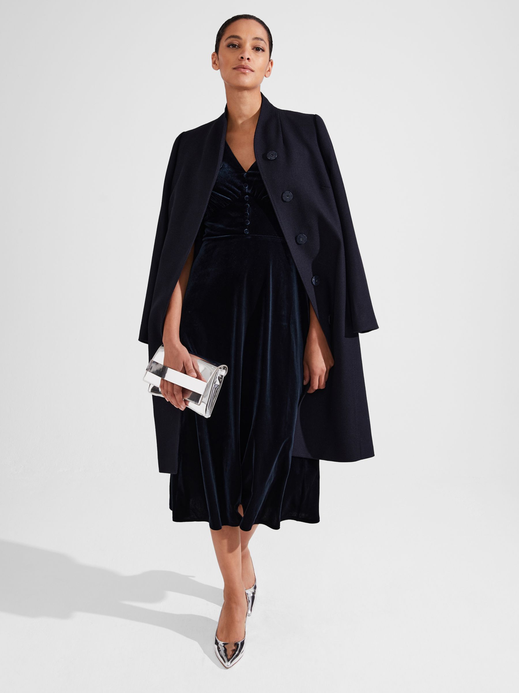 Hobbs Alessia Jersey Dress, Hobbs Navy at John Lewis & Partners