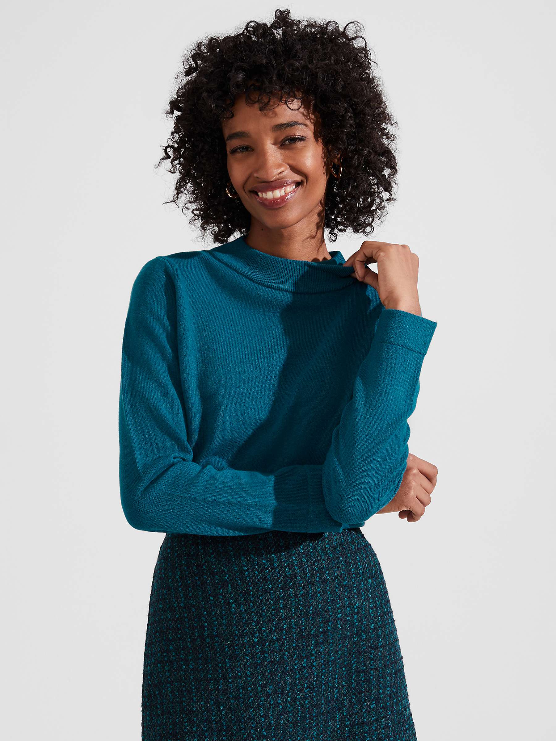 Buy Hobbs Talia Jumper, Petrol Blue Online at johnlewis.com