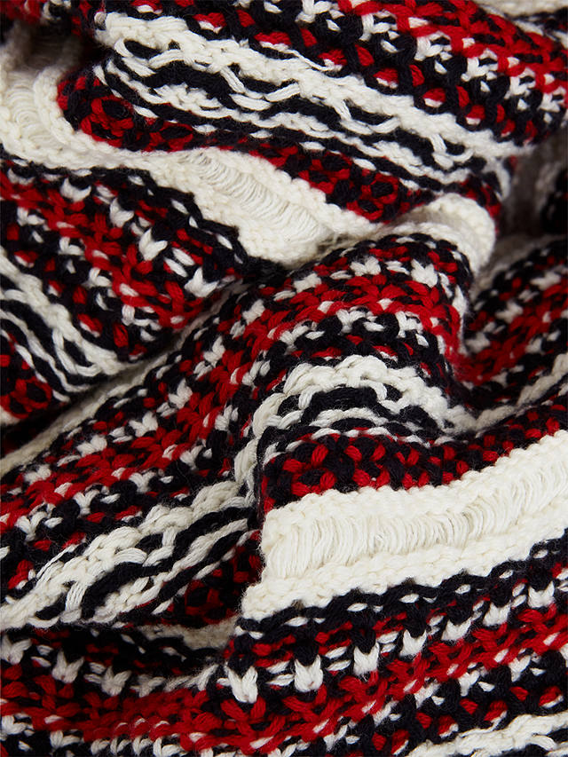 Hobbs Santana Striped Textured Knit Jumper, Navy/Multi