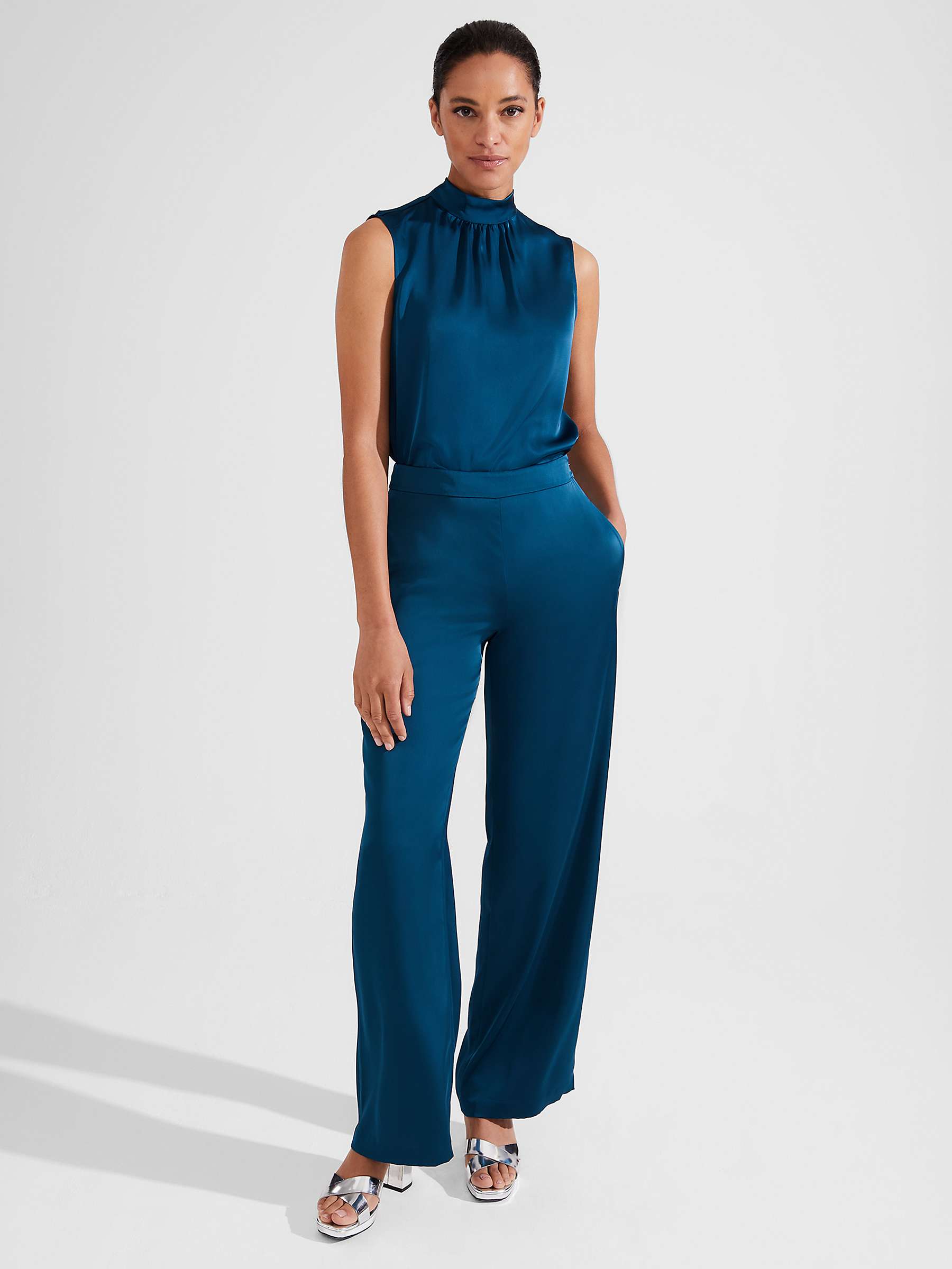 Buy Hobbs Judith Trousers, Steel Blue Online at johnlewis.com