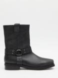 HUSH Oakley Pull On Leather Biker Boot, Black