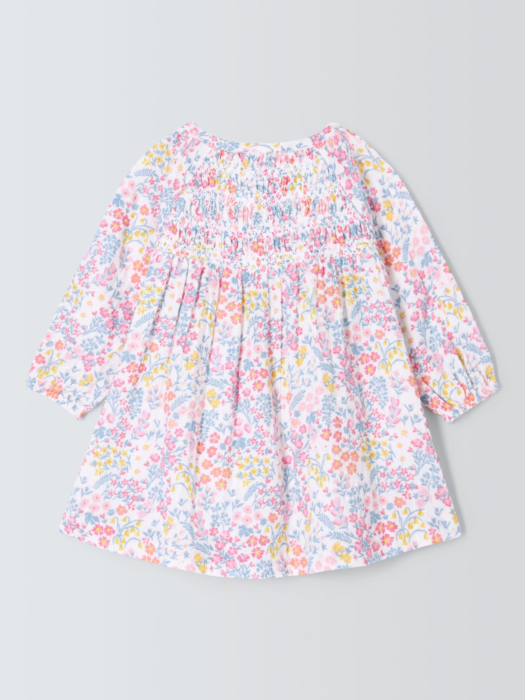 Buy John Lewis Baby Long Sleeve Floral Dress, Multi Online at johnlewis.com