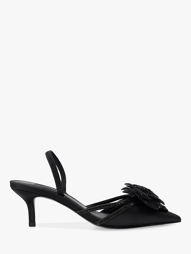 Dune Dancehall Satin Stiletto Court Shoes, Black-satin