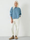 HUSH Lucy Seam Detail Relaxed Sweatshirt, Windward Blue