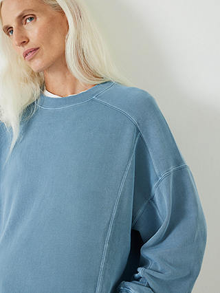 HUSH Lucy Seam Detail Relaxed Sweatshirt, Windward Blue