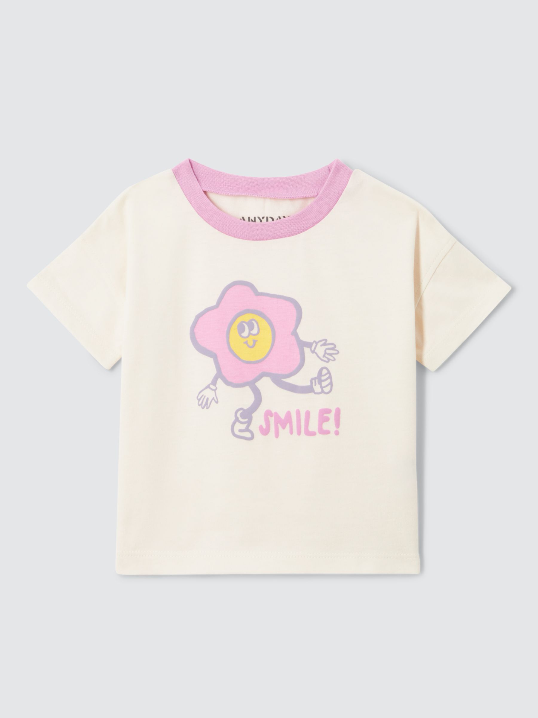Buy John Lewis ANYDAY Baby Smile T-Shirt, Pink/Multi Online at johnlewis.com