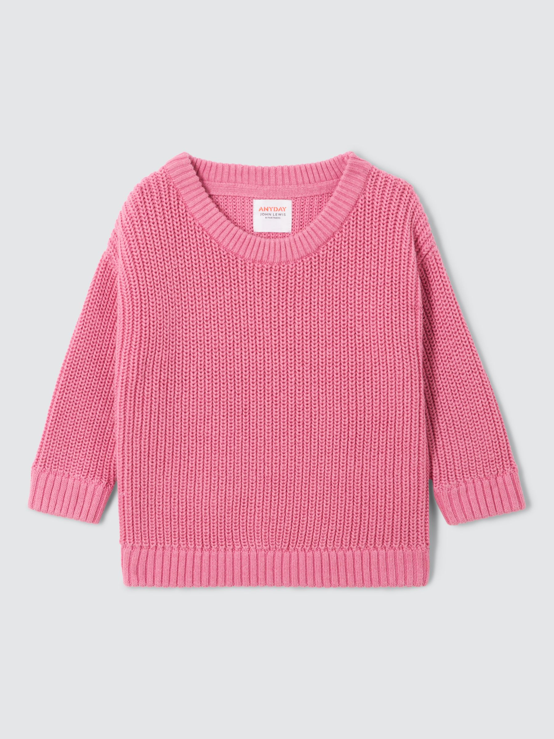 John Lewis ANYDAY Baby Knit Jumper, Pink, 9-12 months