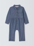 John Lewis Baby Denim Jumpsuit, Blue