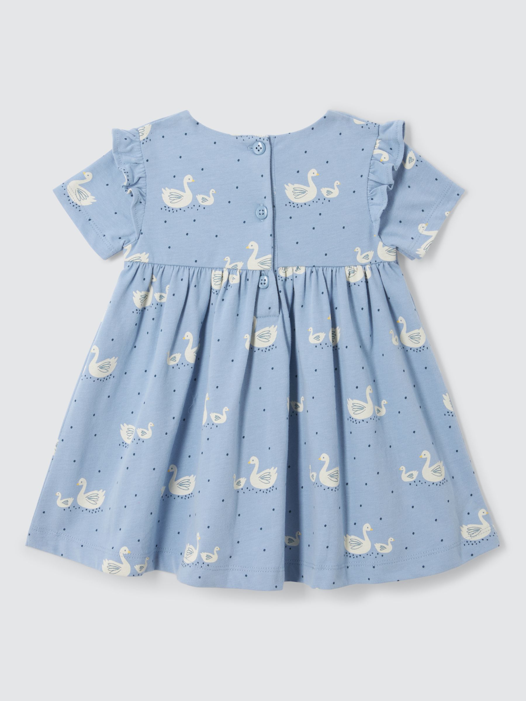 John Lewis Baby Swan Jersey Dress, Multi, 9-12 months