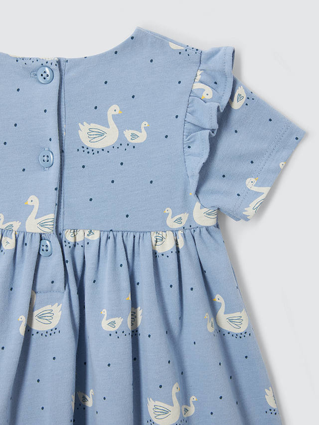 John Lewis Baby Swan Jersey Dress, Multi