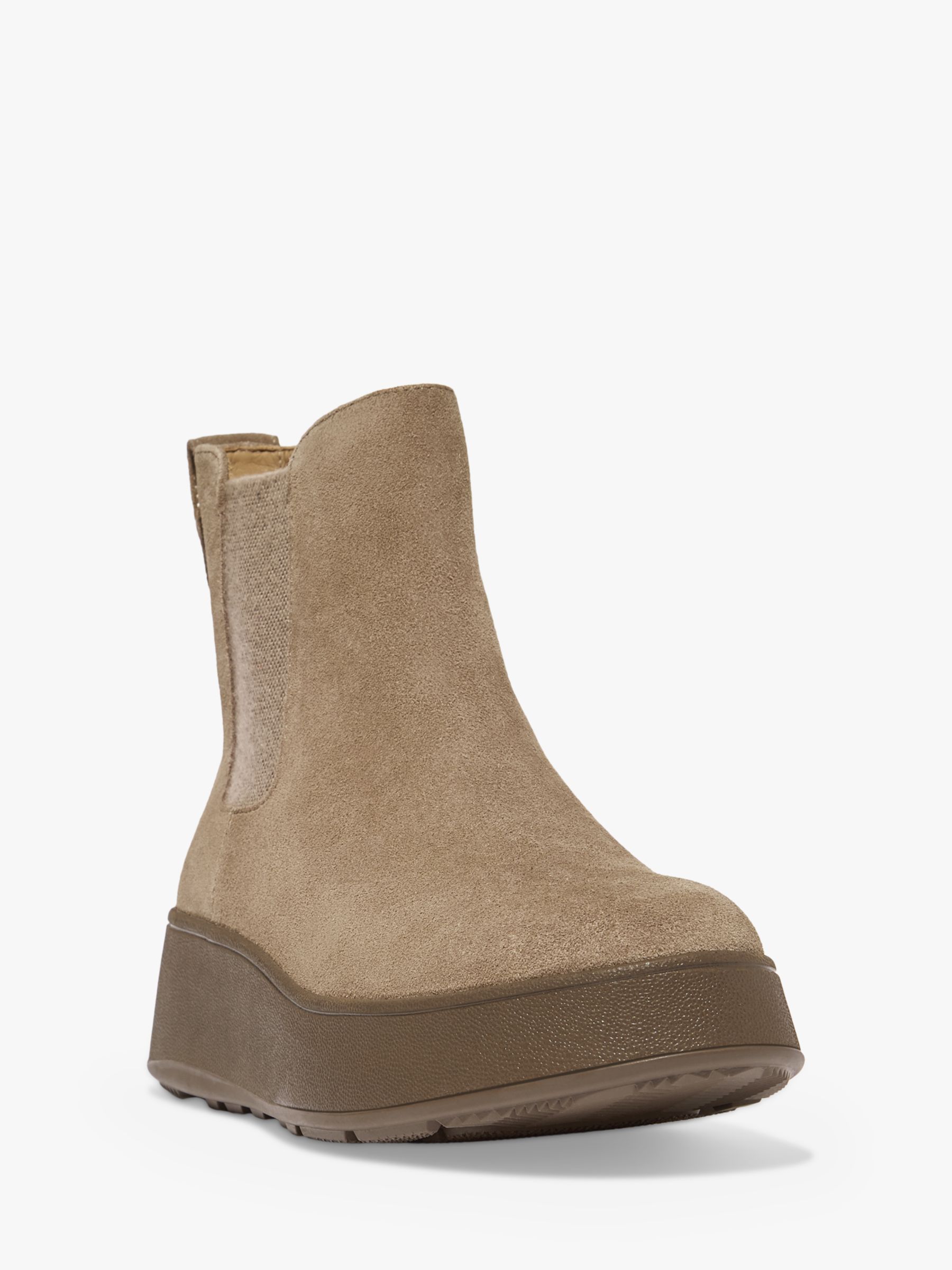FitFlop F-Mode Suede Chelsea Boots, Minky Grey, 3