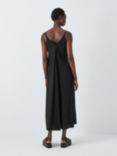 John Lewis V-Neck Linen Blend Dress, Black