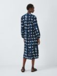 John Lewis Spot Print Linen Blend Dress, Blue/Multi