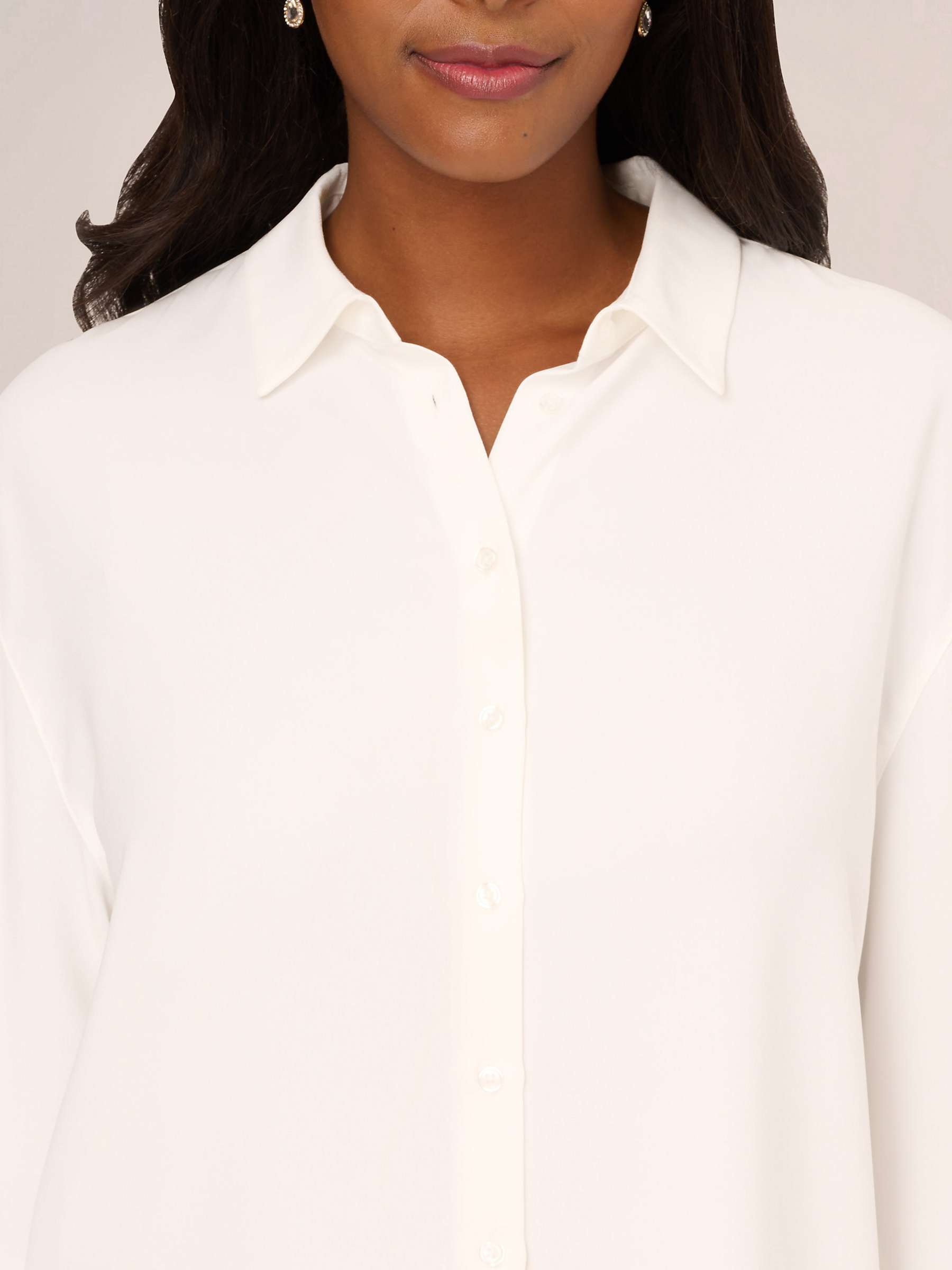 Buy Adrianna Papell Solid Button Front Shirt Online at johnlewis.com
