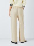 John Lewis ANYDAY Plain Tailored Linen Blend Trousers, Oatmeal