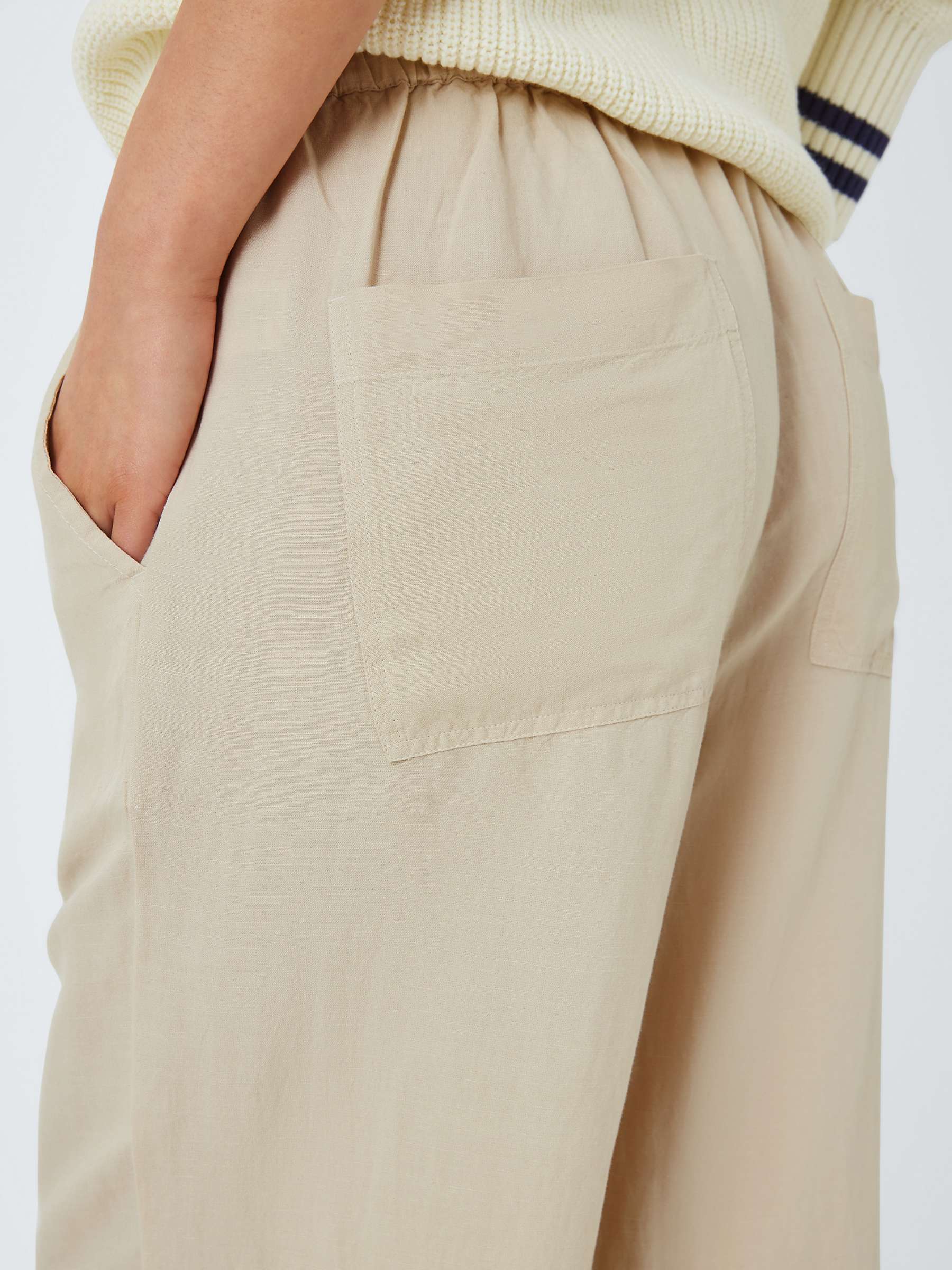 Buy John Lewis ANYDAY Plain Tailored Linen Blend Trousers, Oatmeal Online at johnlewis.com