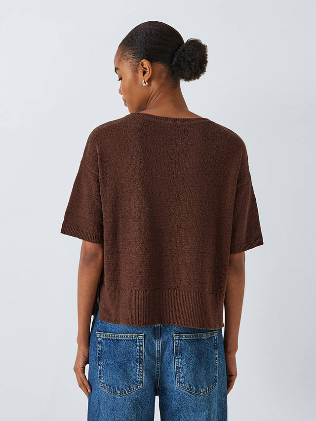 John Lewis ANYDAY Knitted T-Shirt Top, Brown
