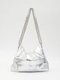 HUSH Perrie Chain Leather Crossbody Bag, Silver