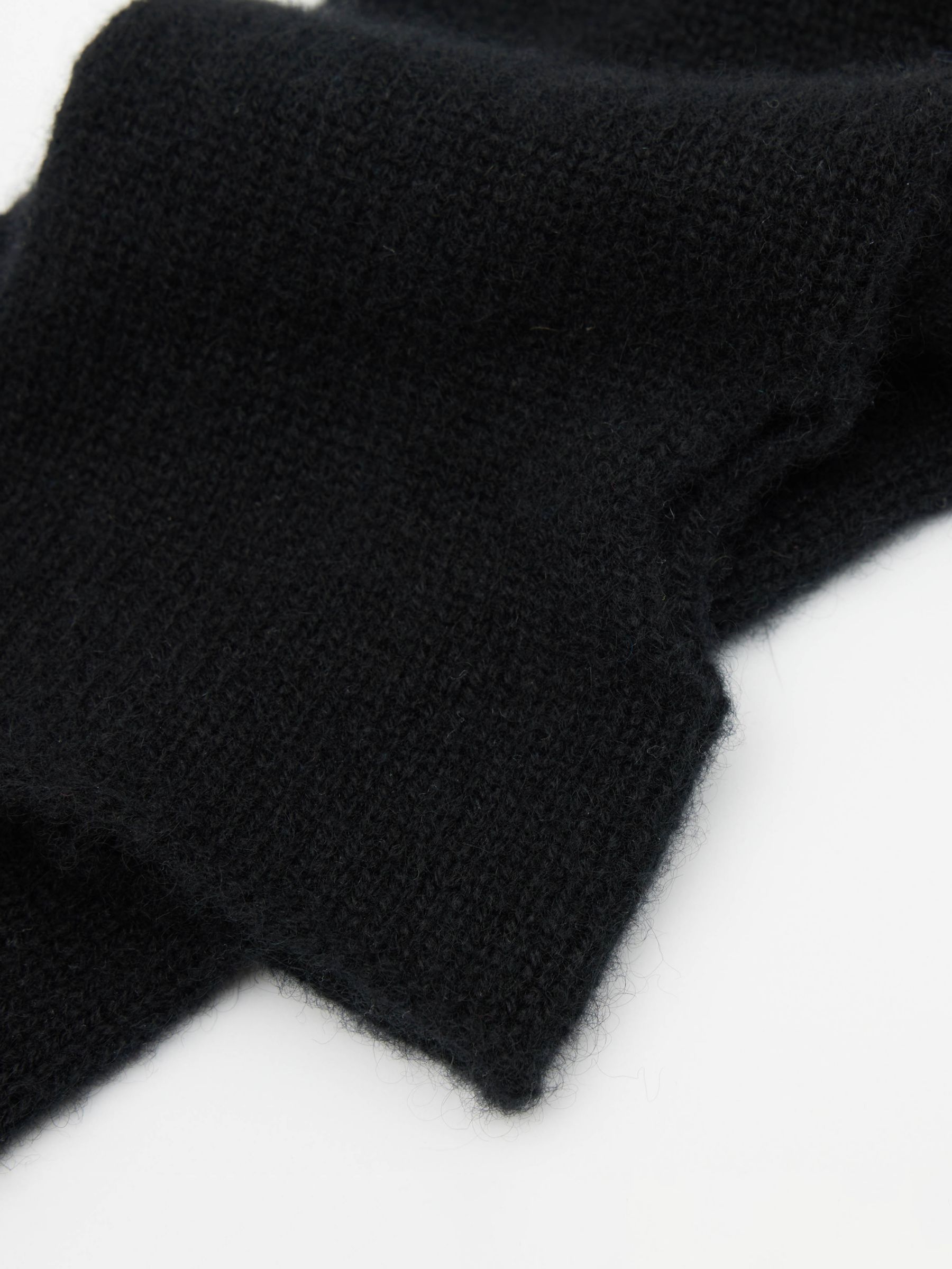 HUSH Cashmere Fingerless Gloves, Black at John Lewis & Partners