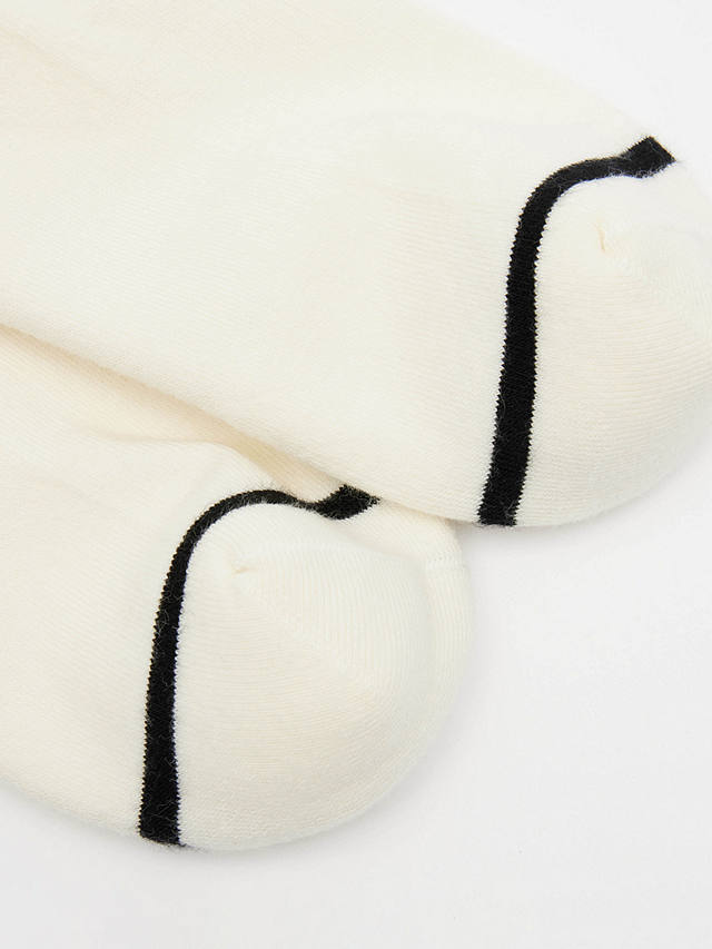 HUSH Nell Stripe Sport Socks, White/Black Stripe