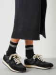 HUSH Nell Stripe Sport Socks, Black/White Stripe