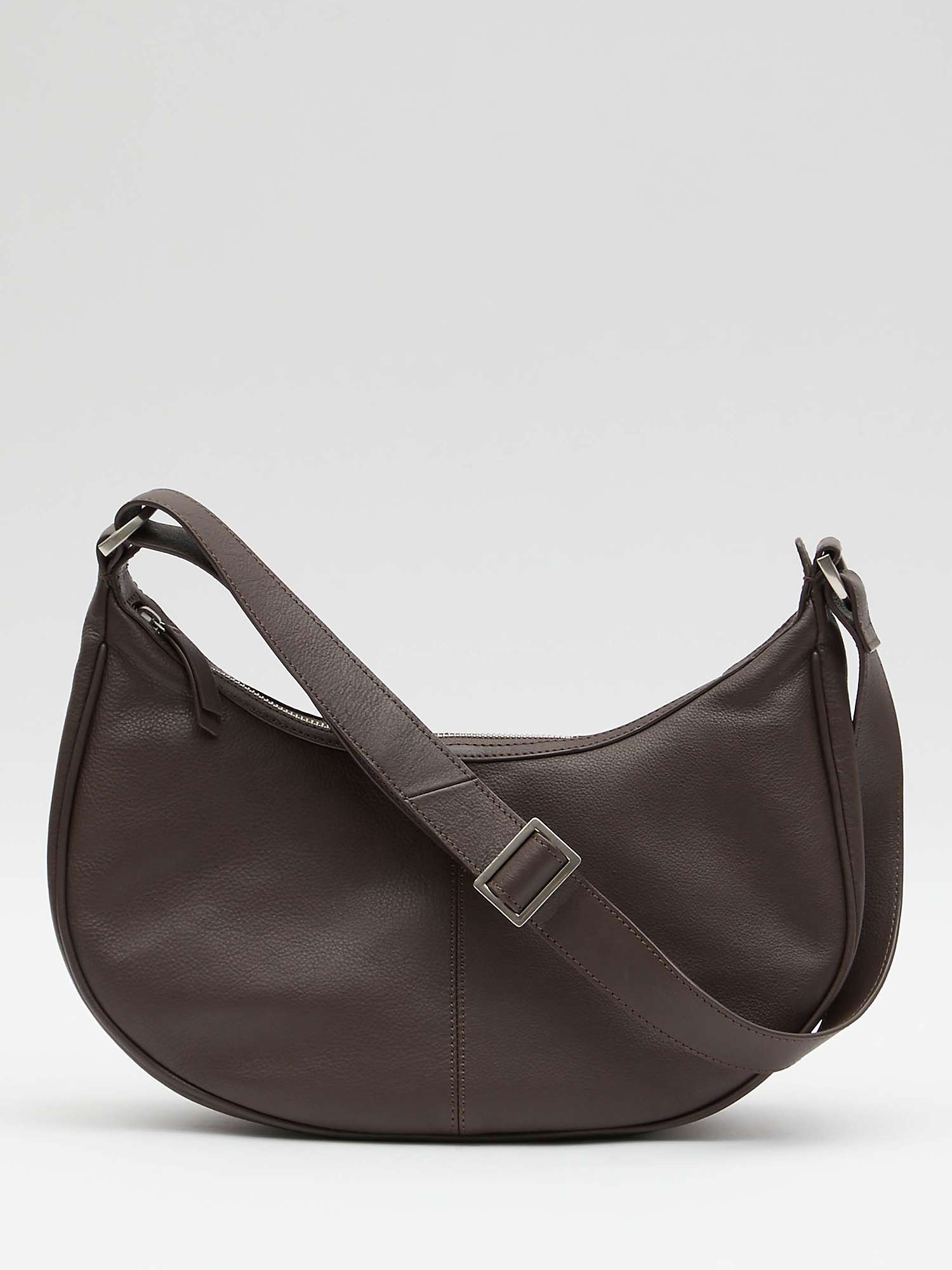 Buy HUSH Marcia Leather Banana Bag, Chocolate Online at johnlewis.com