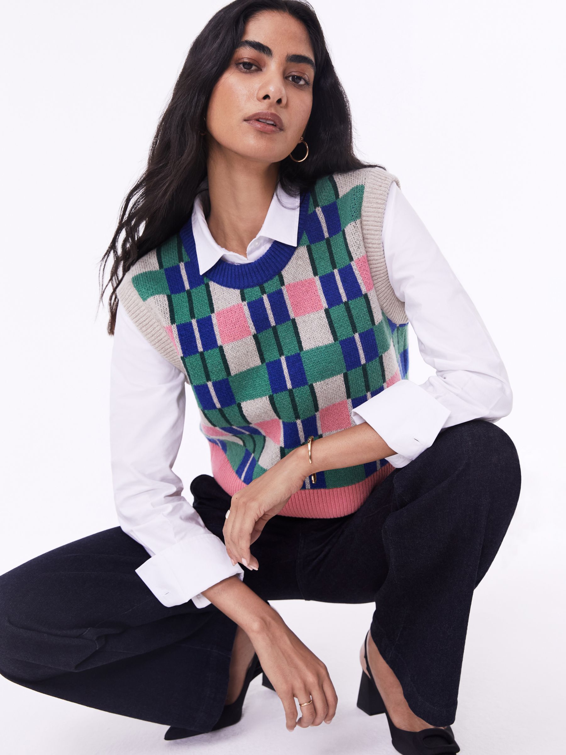 Buy Baukjen Natalie Intarsia Wool Blend Knit Tank Top, Multi Online at johnlewis.com