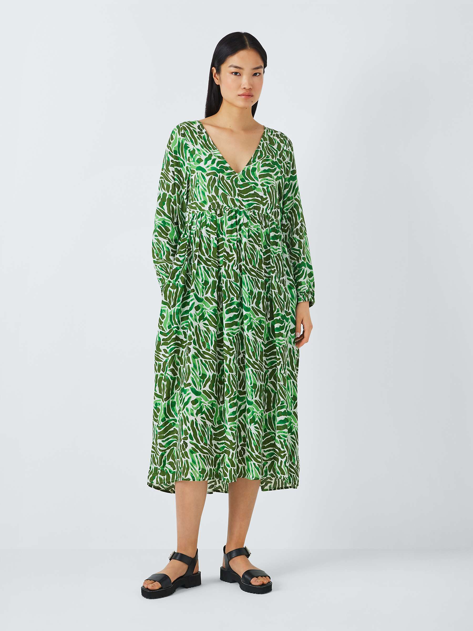Buy John Lewis ANYDAY Solare Print Midi Dress, Green/Multi Online at johnlewis.com