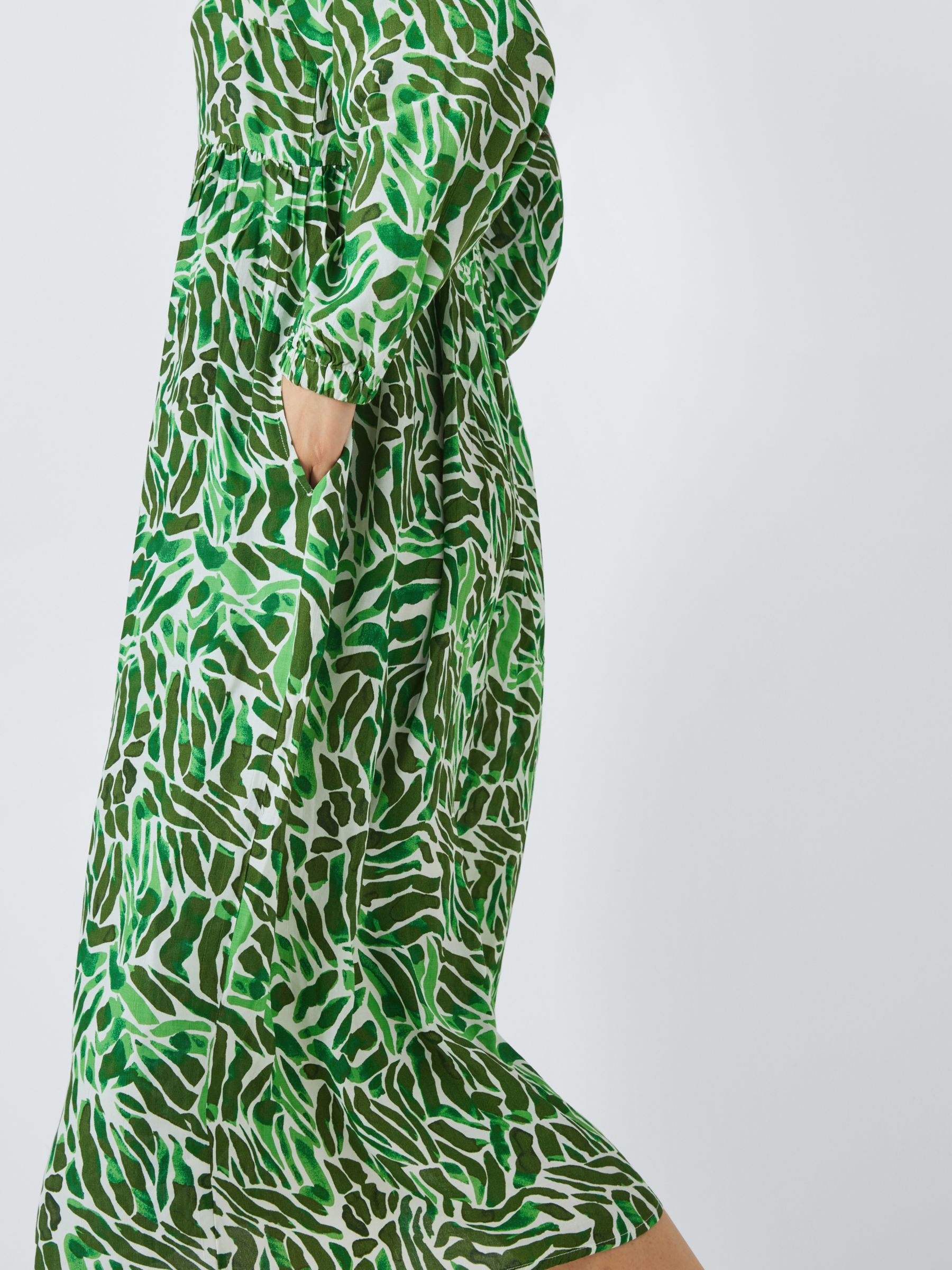 John Lewis ANYDAY Solare Print Midi Dress, Green/Multi, 10