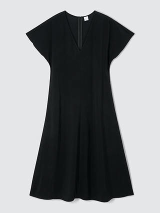 John Lewis Short Sleeve Twill Dress, Black