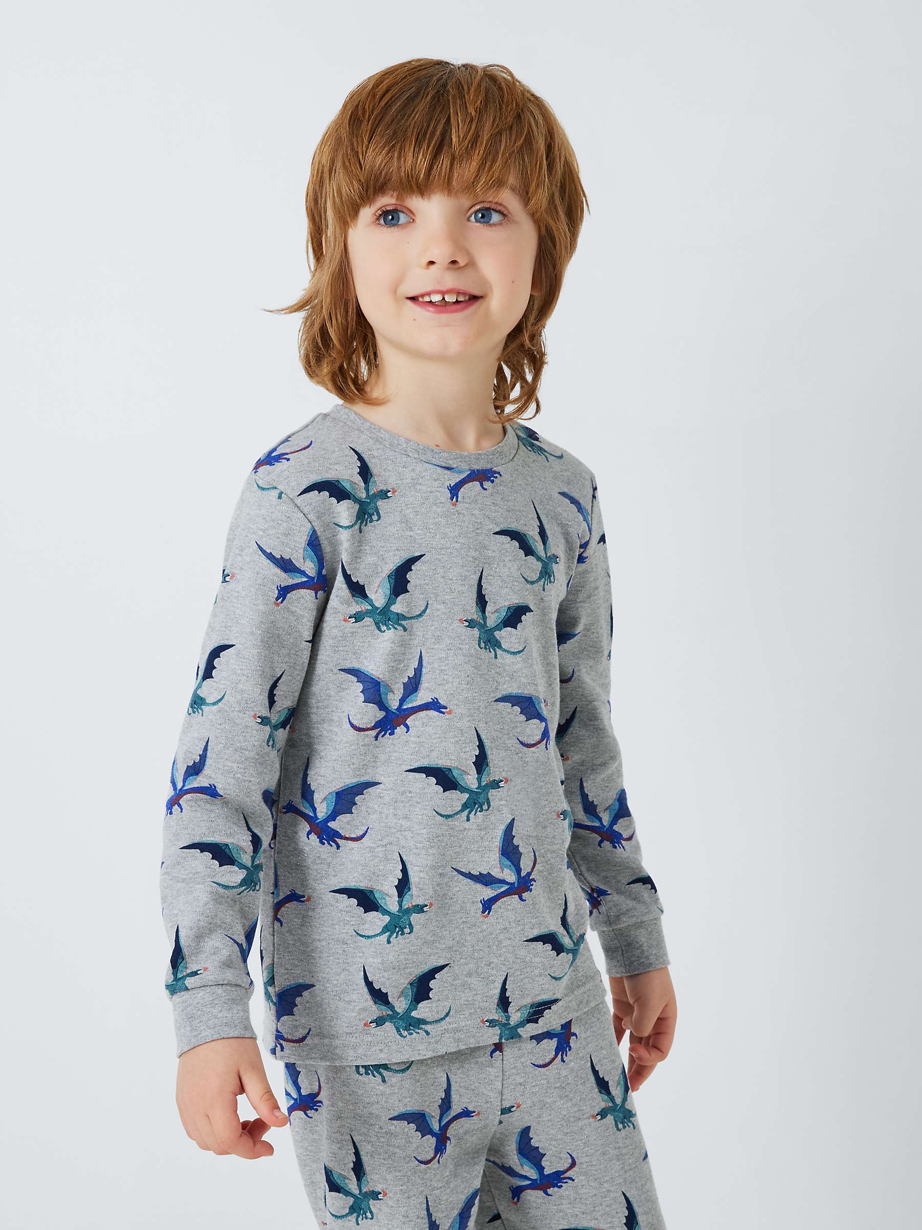 Buy John Lewis Kids' Fiery Dragon Pyjamas, Pack of 2, Multi Online at johnlewis.com