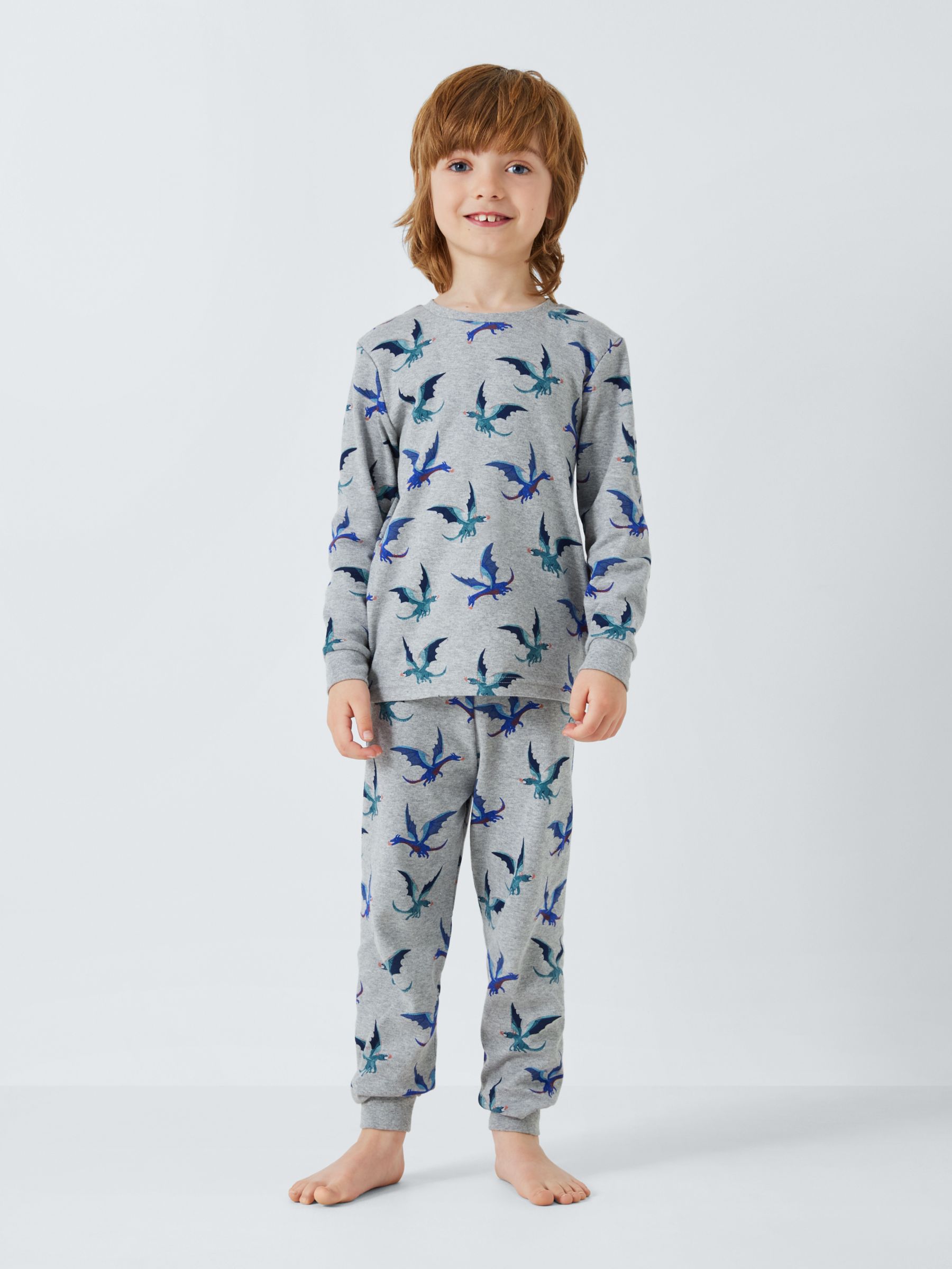 John Lewis Kids' Fiery Dragon Pyjamas, Pack of 2, Multi, 7 years
