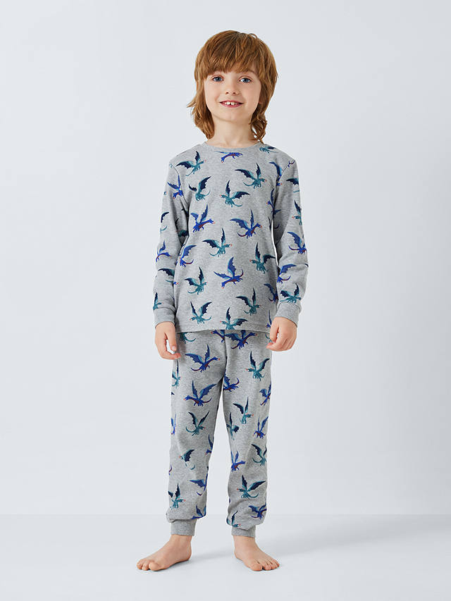 John Lewis Kids' Fiery Dragon Pyjamas, Pack of 2, Multi
