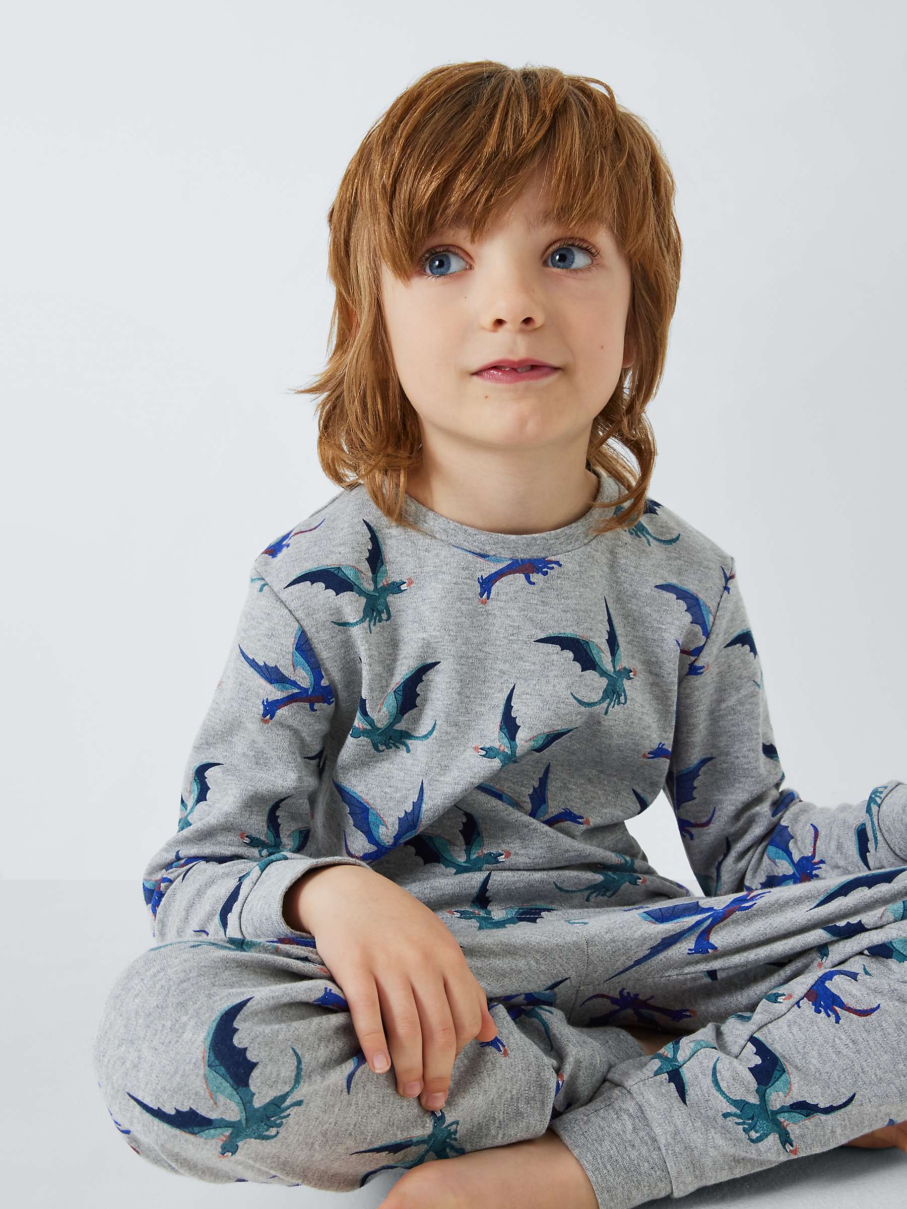 Buy John Lewis Kids' Fiery Dragon Pyjamas, Pack of 2, Multi Online at johnlewis.com