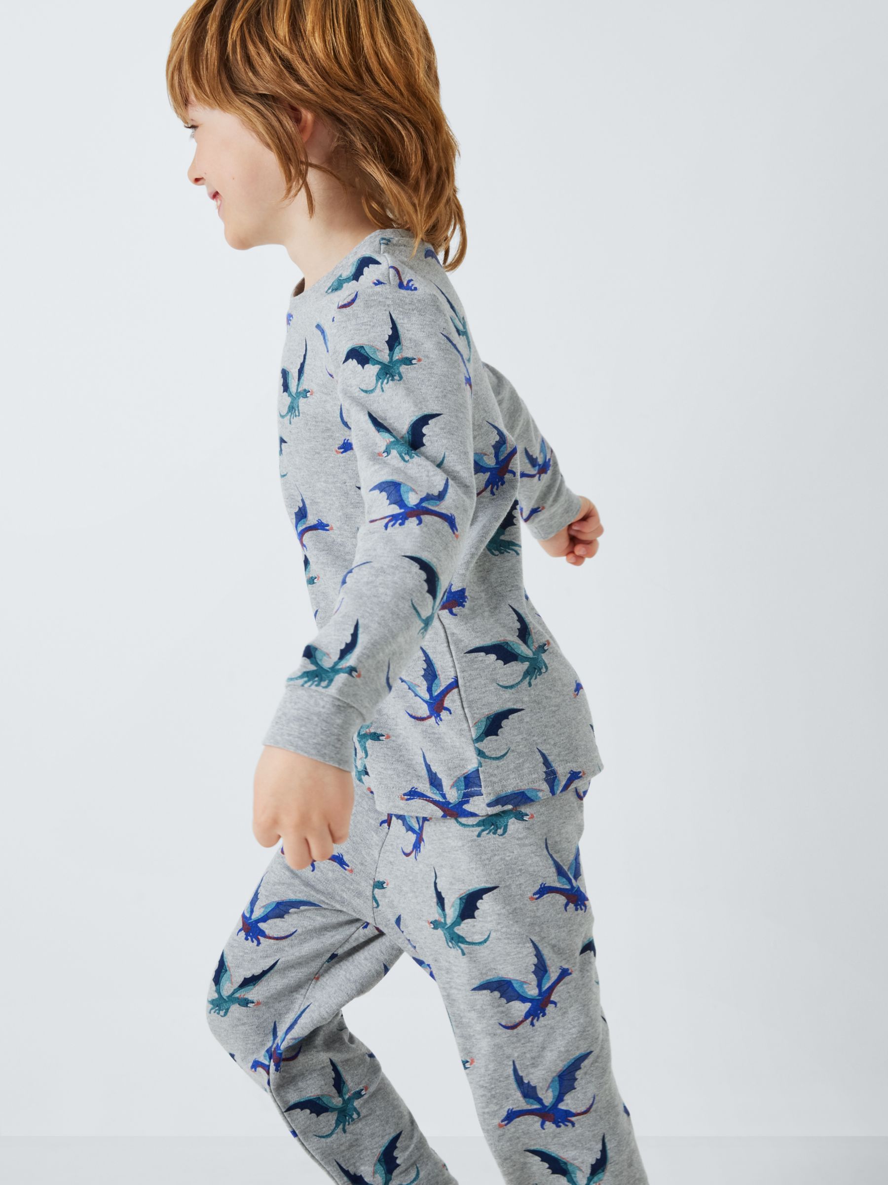 John Lewis Kids' Fiery Dragon Pyjamas, Pack of 2, Multi, 7 years