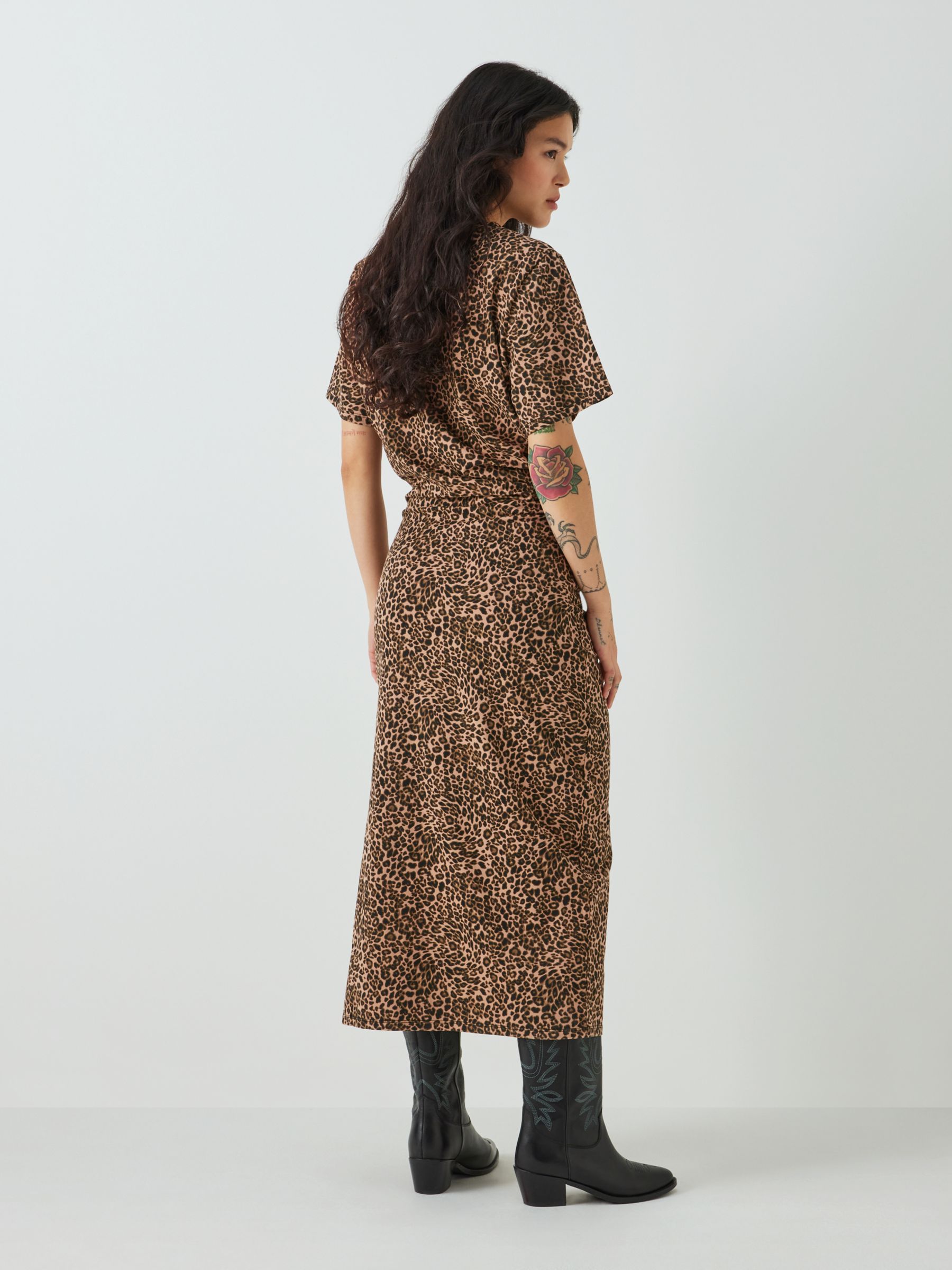 AND/OR Larissa Animal Print Jersey Midi Dress, Neutral, 8