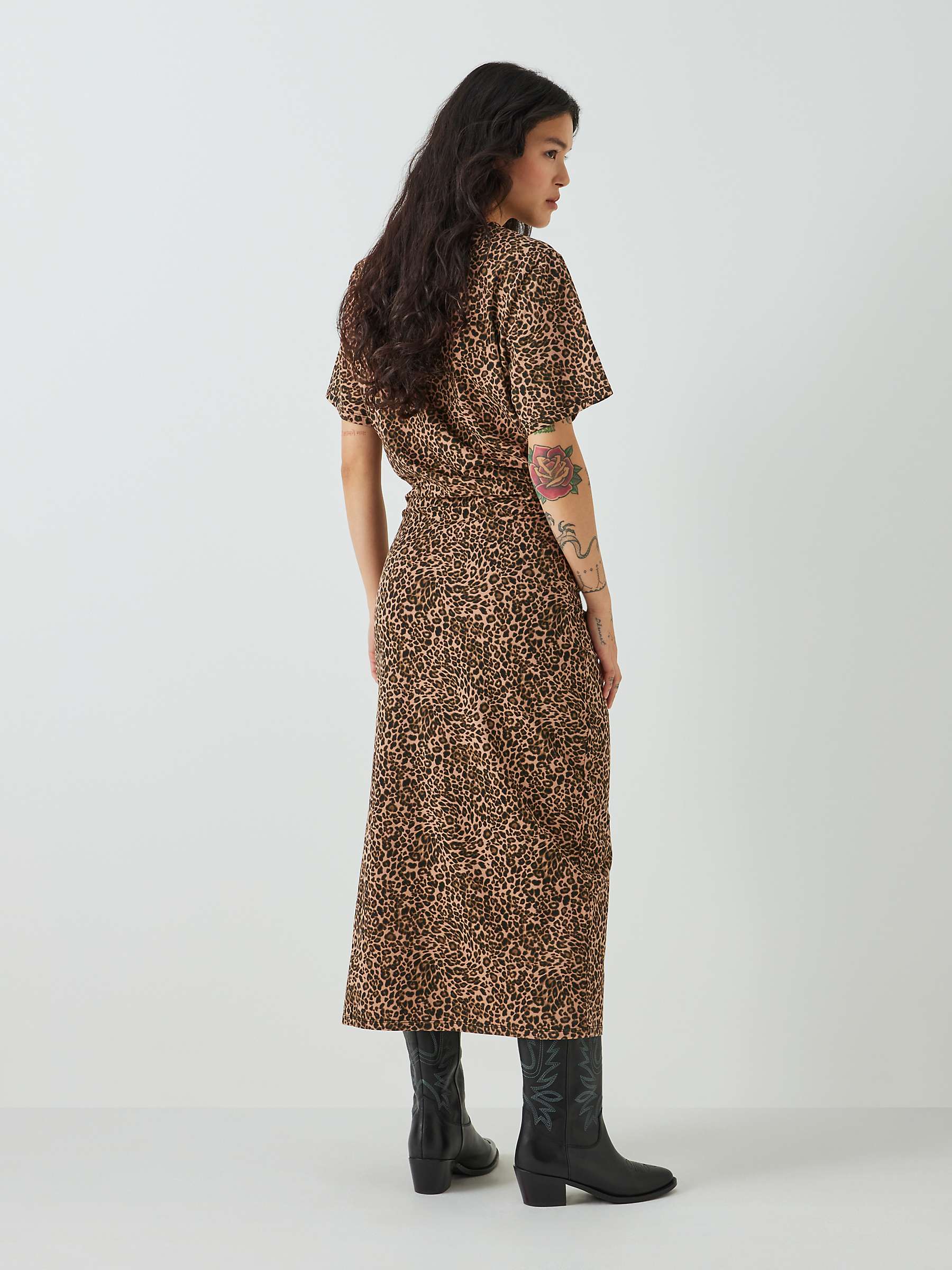 Buy AND/OR Larissa Animal Print Jersey Midi Dress, Neutral Online at johnlewis.com