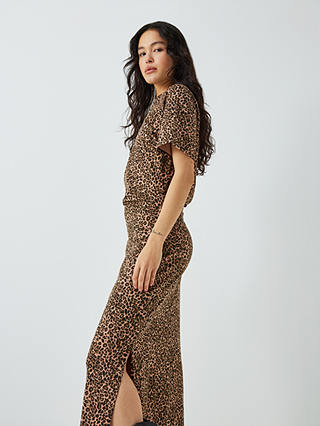 AND/OR Larissa Animal Print Jersey Midi Dress, Neutral