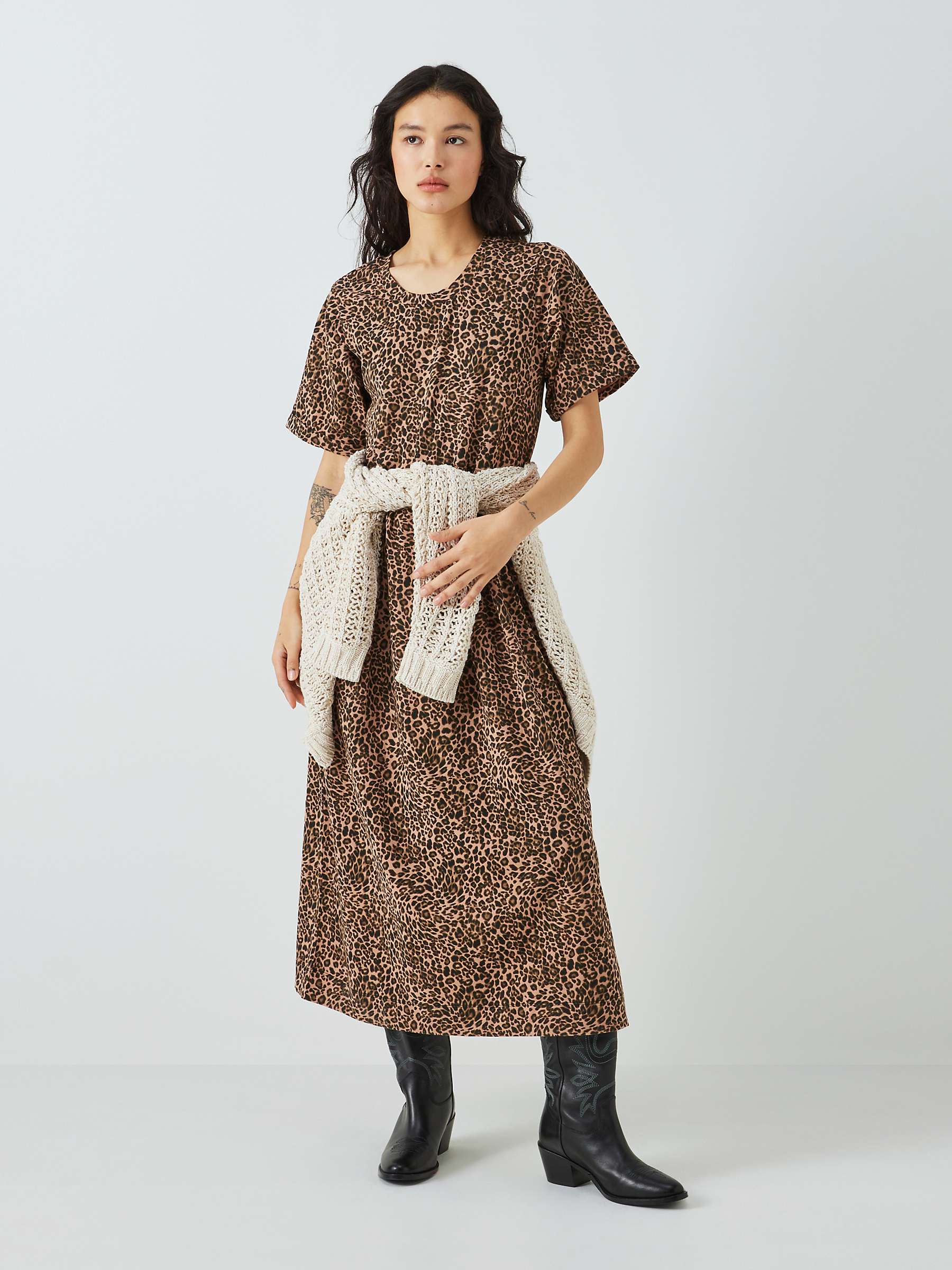 Buy AND/OR Anna Animal Print Jersey Smock Dress, Multi Online at johnlewis.com