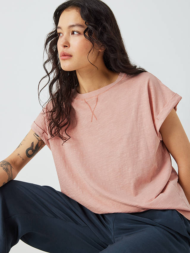 AND/OR Garment Dyed Stitch Tank T-Shirt, Pink